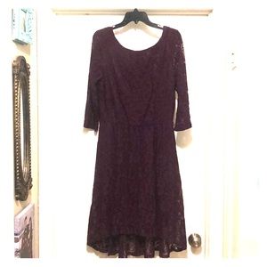 Eggplant purple knee length party dress